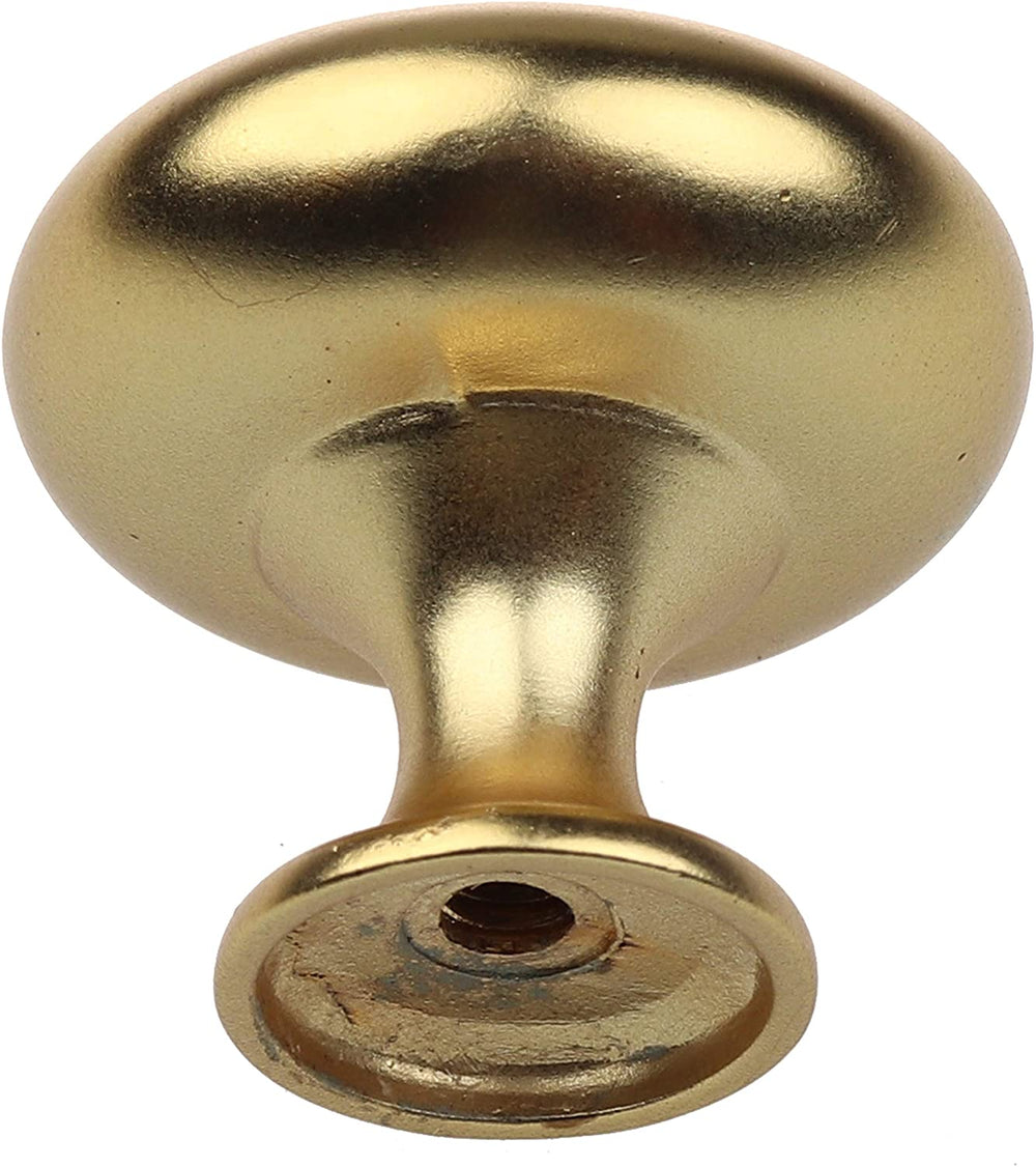 5 Pack 1 1/8 Gold Round Cabinet Knobs Brass Traditional Zinc Finish - Diamond Home USA