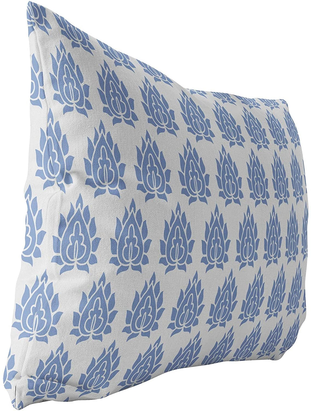 Indoor|Outdoor Lumbar Pillow 20x14 Blue Geometric Modern Contemporary Polyester Removable Cover