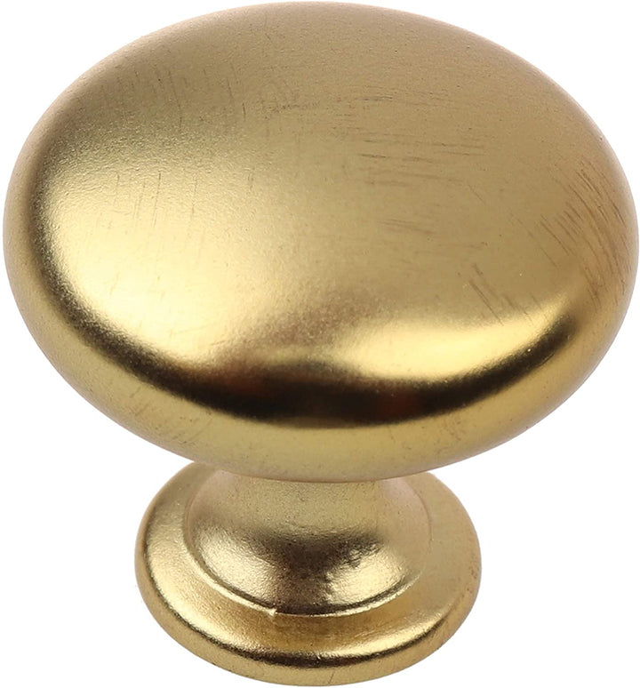 10 Pack 1 1/8 Gold Round Cabinet Knobs Brass Traditional