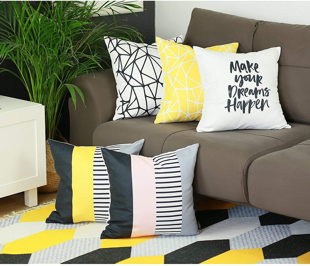 Scandi Bw Tangle Throw Pillow Cover (Set 4) White Abstract Traditional Polyester Set 3 More Removable - Diamond Home USA