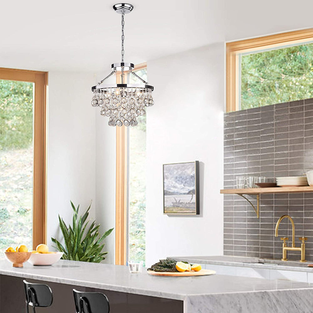 5 Light Tiered Chandelier Modern Contemporary Glass Dimmable - Diamond Home USA