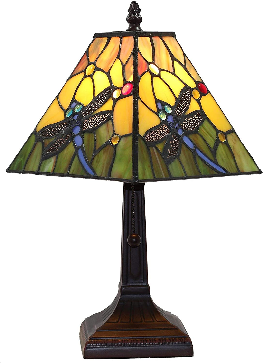 Tiffany Mini Accent Lamp Mission 15" Tall Stained Glass