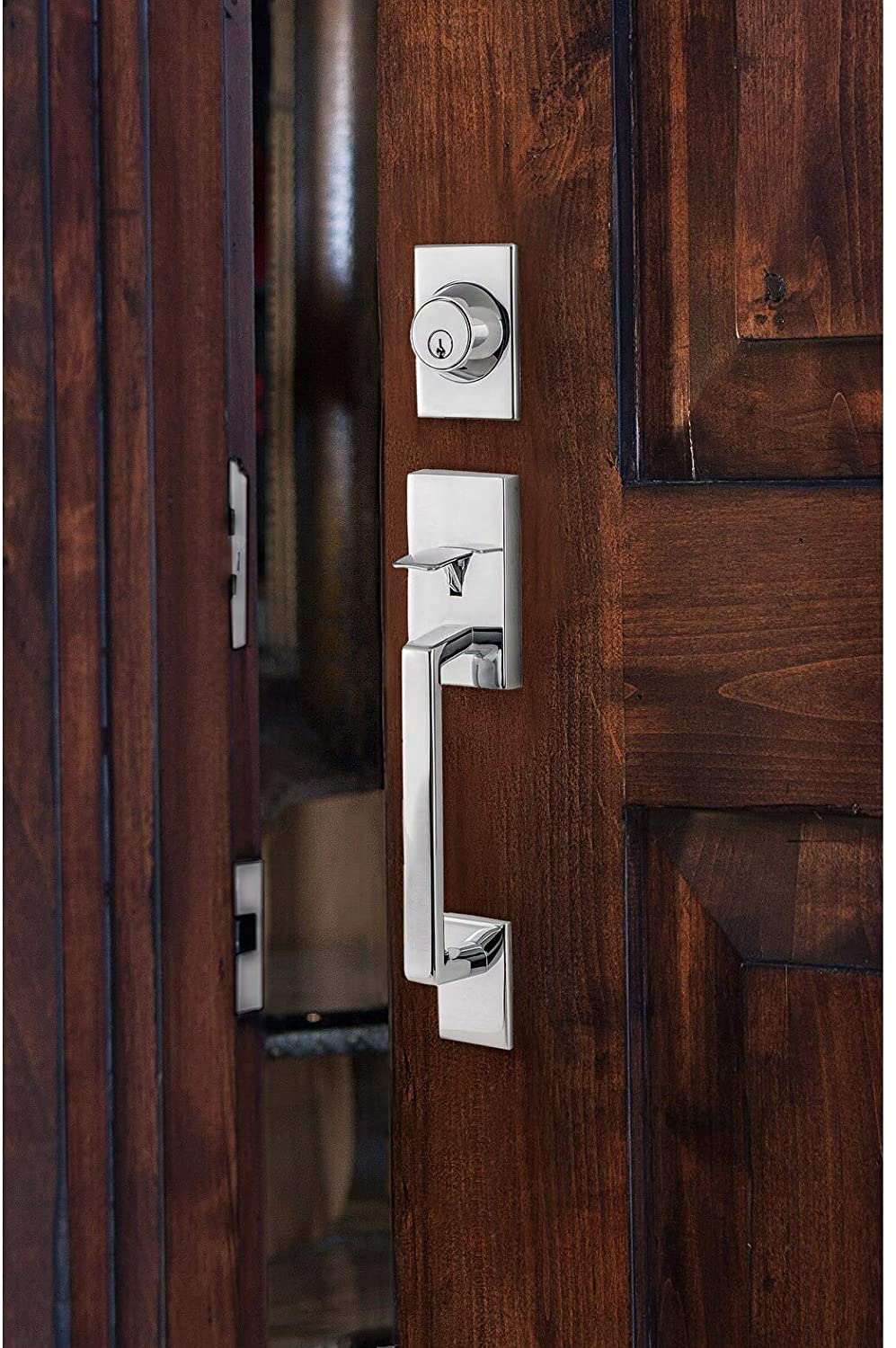 Modern Series Entrance Handleset Round Thumb Turn Brass