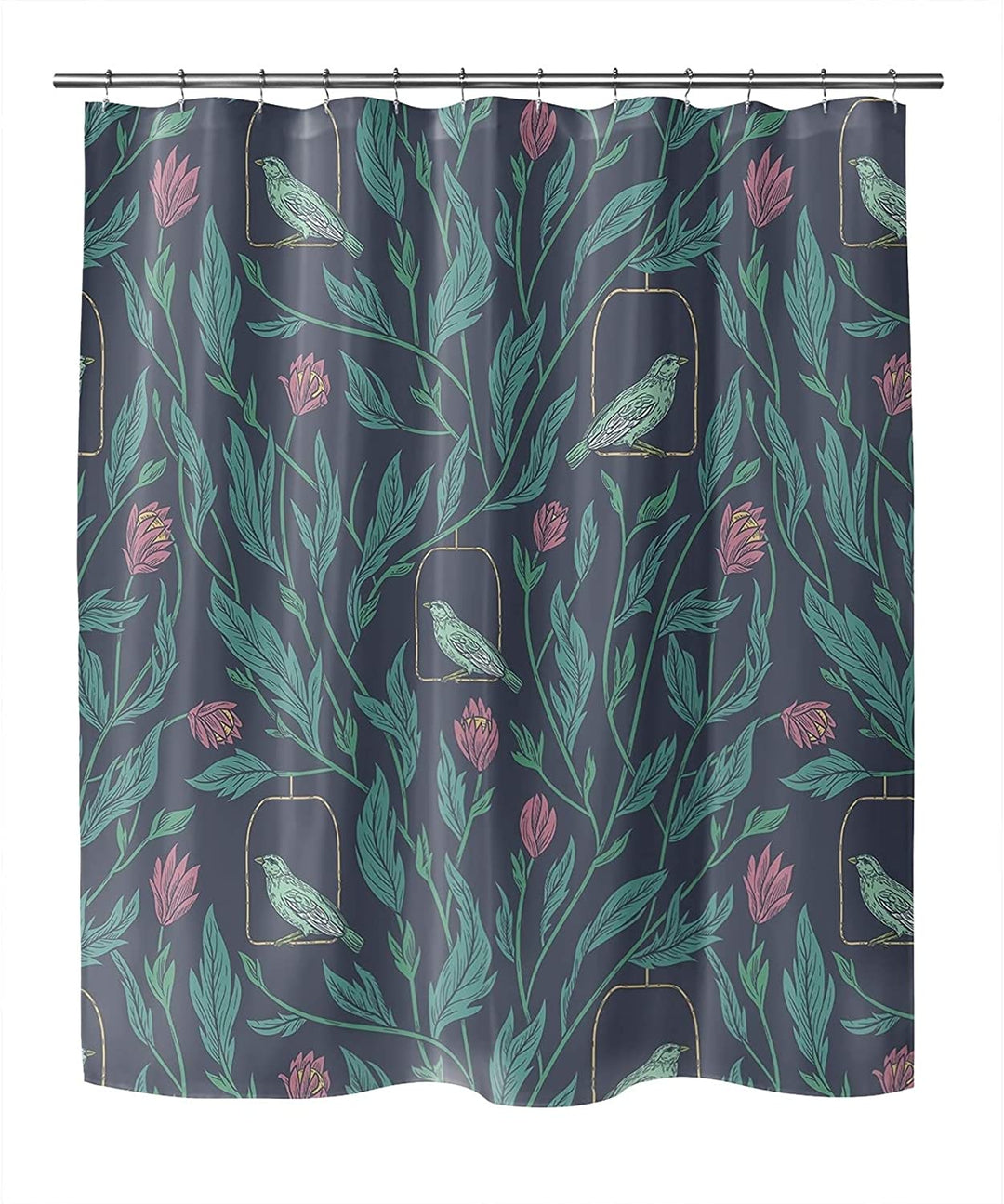 Charcoal Shower Curtain by 71x74 Grey Floral Cottage
