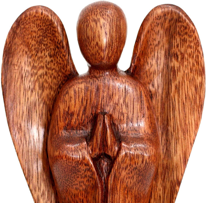 MISC Handmade Angel Song Peace Wood Sculpture (Indonesia) Brown