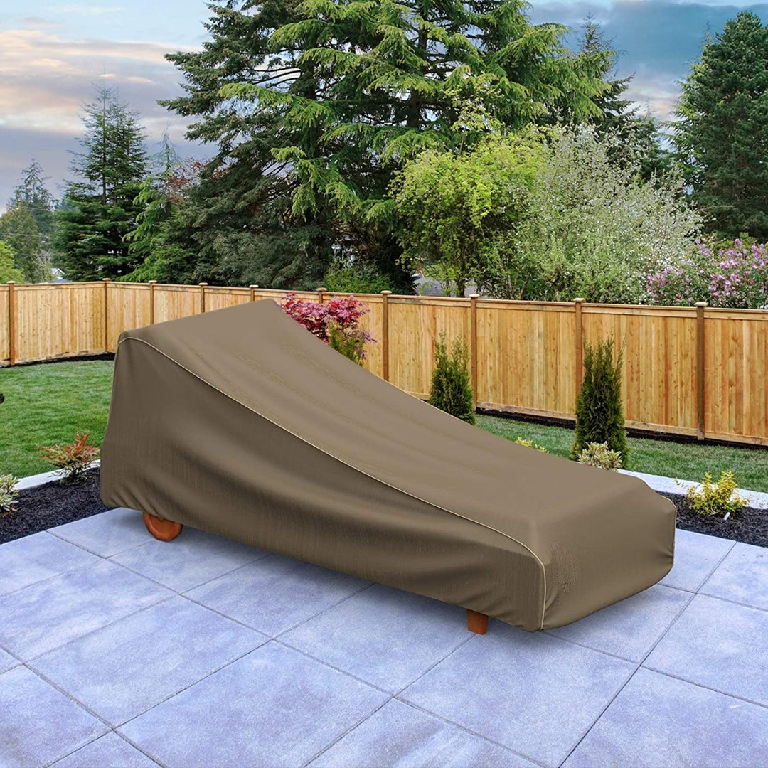 Waterproof Outdoor Patio Chaise Lounge Cover Black Tan Multiple Sizes Extra Large 36" h X 36" w 86" deep Color Polyester
