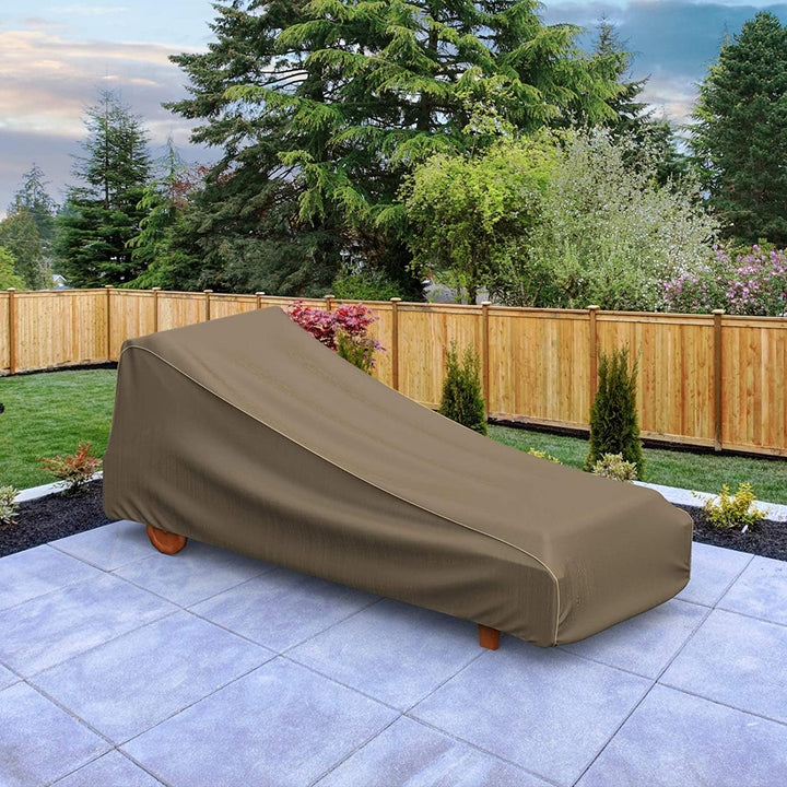 Waterproof Outdoor Patio Chaise Lounge Cover Black Tan Multiple Sizes Extra Large 36" h X 36" w 86" deep Color Polyester