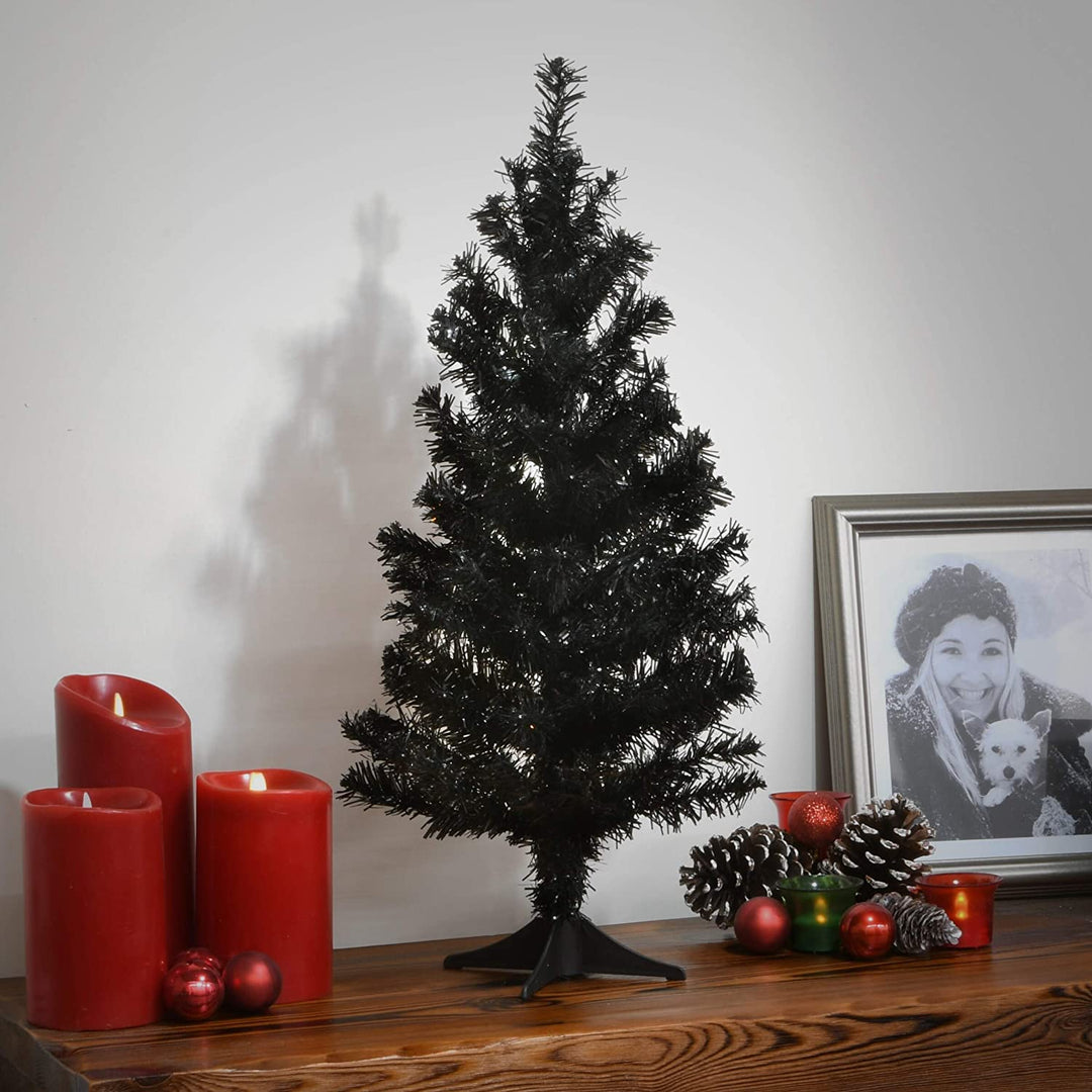 2 Ft Tree Black Purple 2ft Black Plastic Un lit - Diamond Home USA