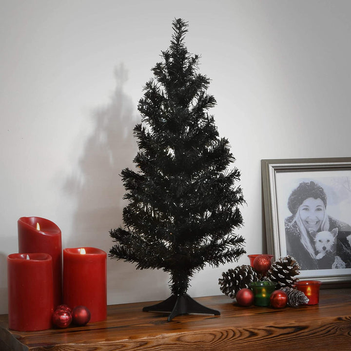 2 Ft Tree Black Purple 2ft Black Plastic Un lit - Diamond Home USA