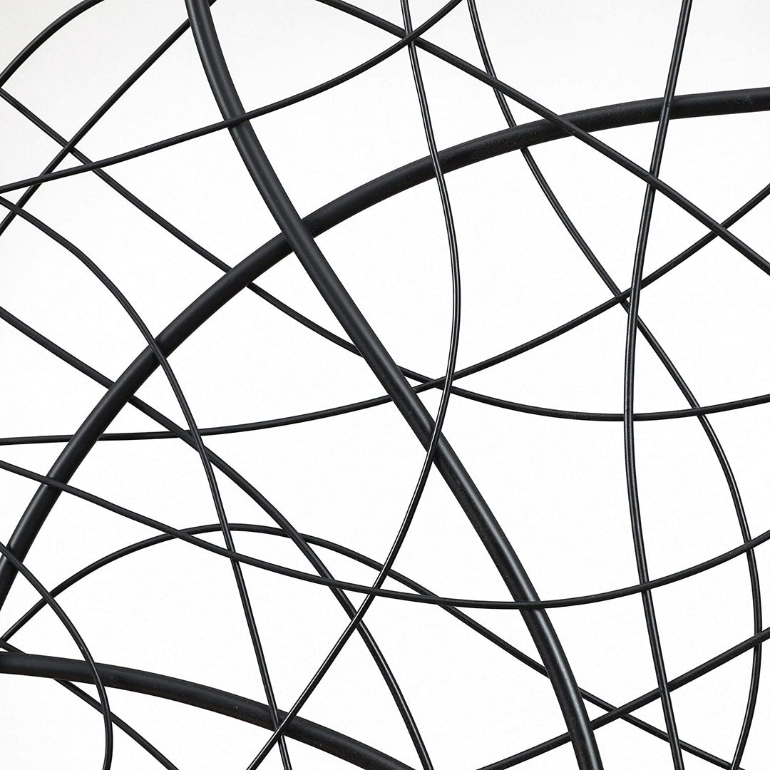 Large Black Abstract Square Metal Wall Decor Modern Contemporary Iron Includes Hardware