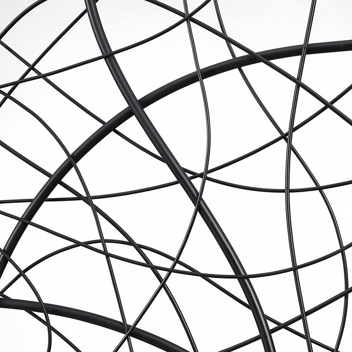 Large Black Abstract Square Metal Wall Decor Modern Contemporary Iron Includes Hardware