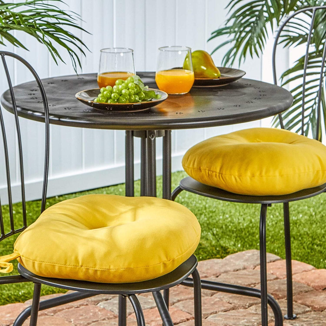Driftwood 15 inch Round Outdoor Yellow Bistro Chair Cushions