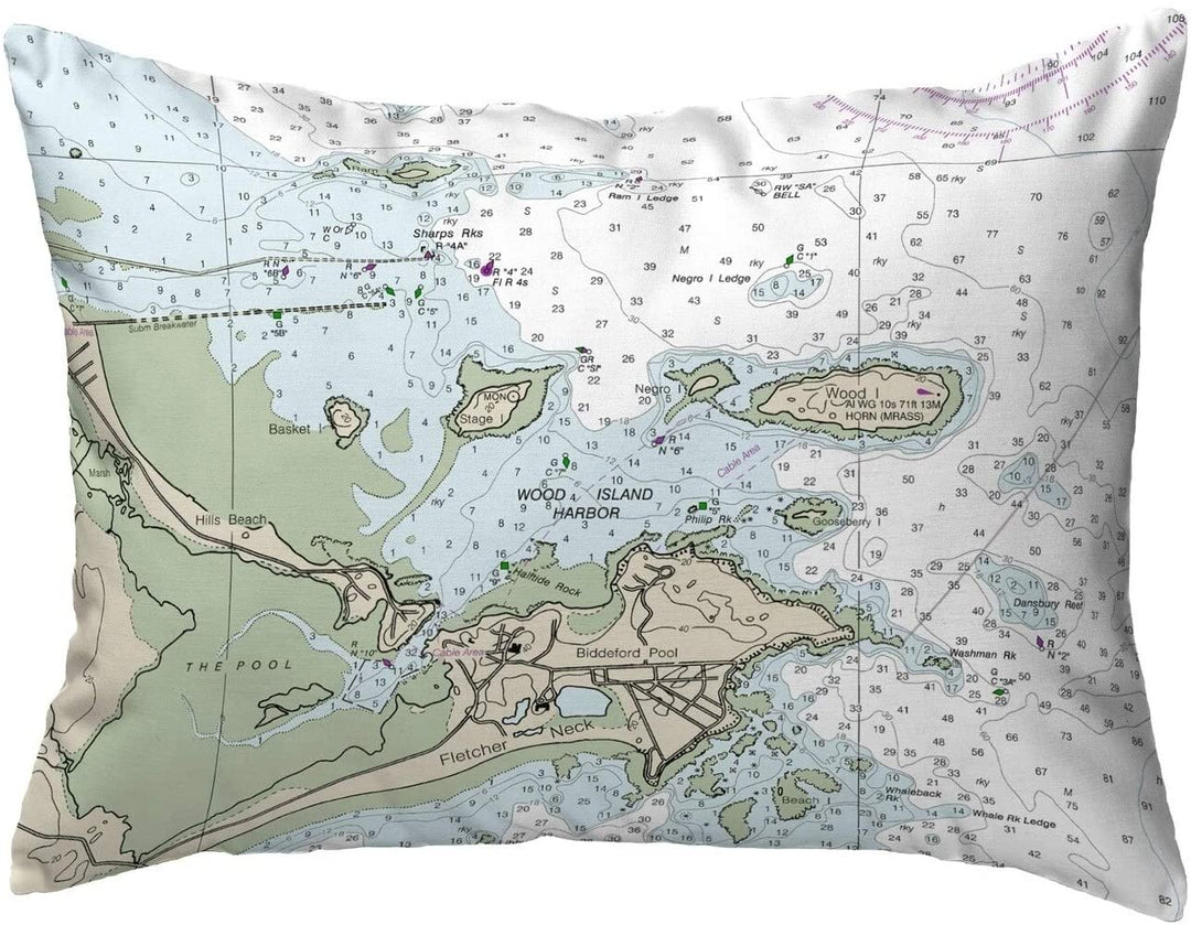 Pool Me Nautical Map Noncorded Pillow 11x14 lor Graphic