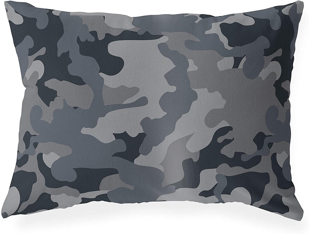 Camo Flow Charcoal Indoor|Outdoor Lumbar Pillow by Designs