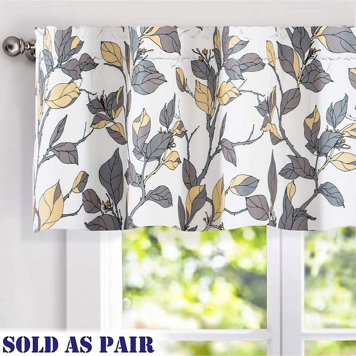 Sketch Pattern ined Window Valance Pair 52'' Width X 18''