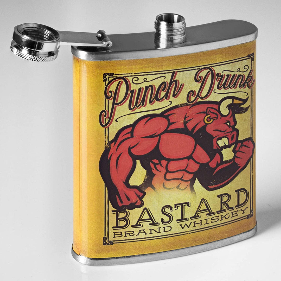 Punch Whiskey Stainless Steel 8 Oz Flask Color
