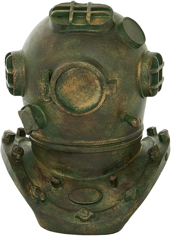 Antique Bronze Polystone Diving Helmet 8" X 10" 8 X 9 10 Brown Resin - Diamond Home USA
