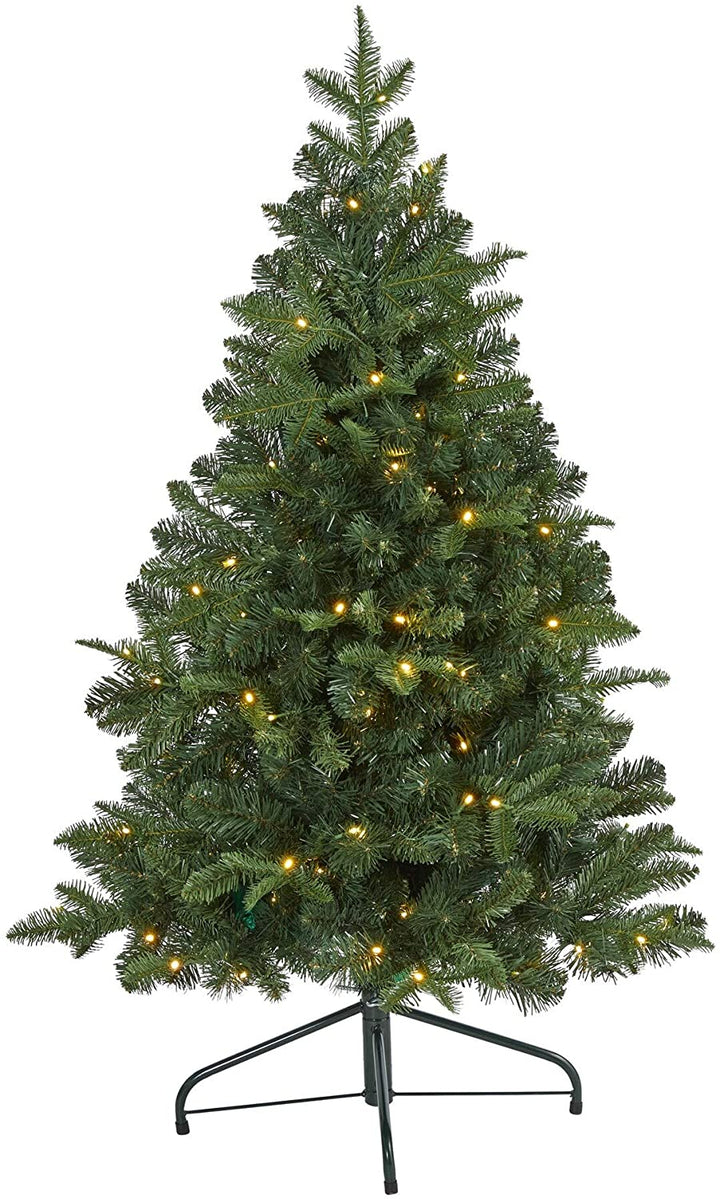4' Grand Spruce Flat Back Christmas Tree 90 Clear Led