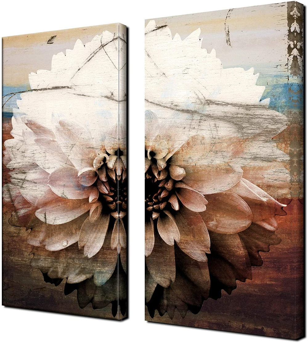 Oversized Canvas Wall Art (Set 2) Brown Modern Contemporary Square - Diamond Home USA