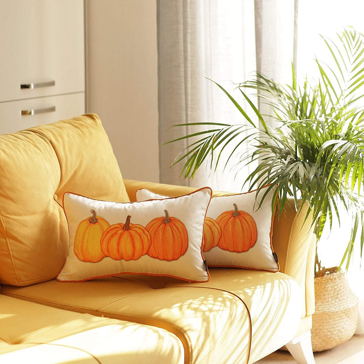 Fall Season Thanksgiving Pumpkin Throw Pillow Cover Set (Set