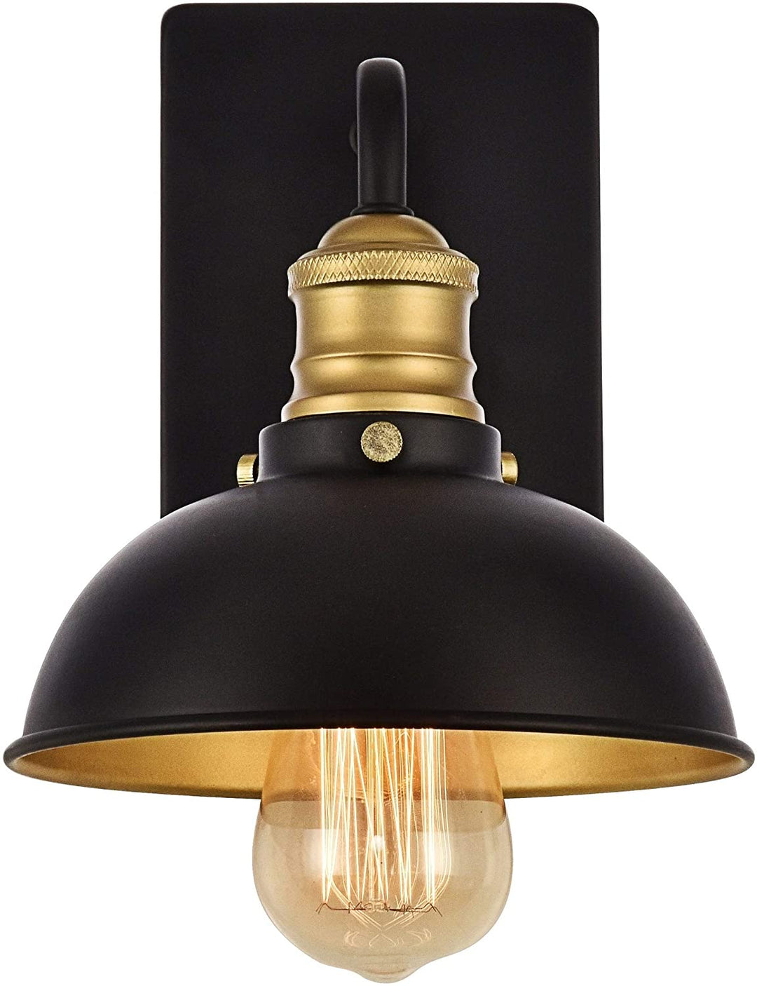 Wall Sconce D7 1 H8 3 Lt 1 Black Brass Finish Industrial