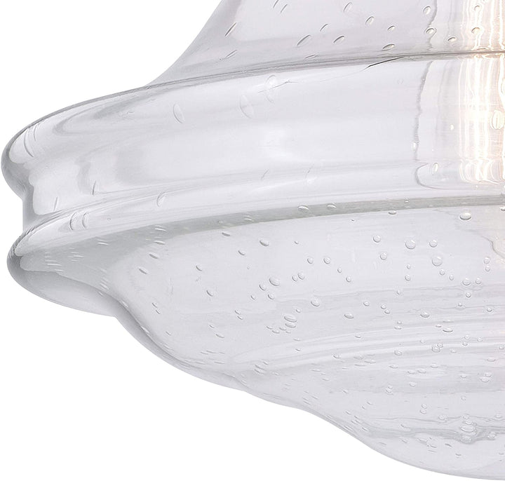 12 W Satin Nickel Farmhouse Schoolhouse Semi Flush Mount Ceiling Light Clear Glass X 11 75 H D Grey Vintage Steel Dimmable - Diamond Home USA