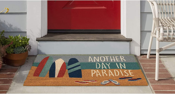 Beach Paradise Outdoor Mat Nautical 18"x30" Blue Novelty Rectangle L Fiber All Weather - Diamond Home USA