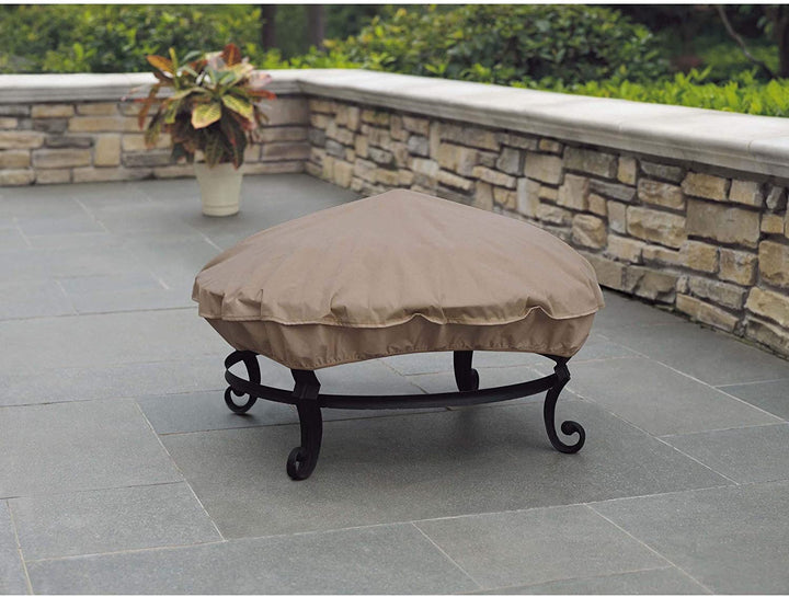 Basics Outdoor Round Patio Firepit Cover 36" Dia X 4" h Beige Polyester Blend Water Resistant - Diamond Home USA