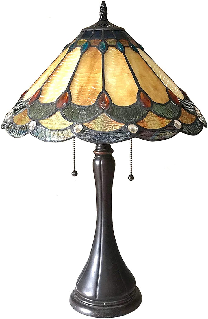 Tiffany 2 Light Antique Dark Bronze Table Lamp Color Dimmable - Diamond Home USA