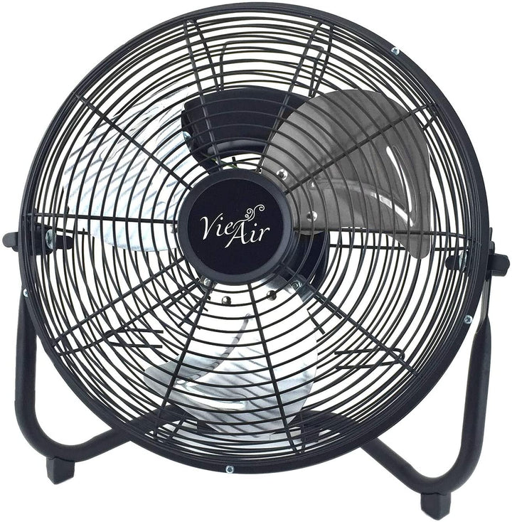 12in Industrial Three Speed Heavy Duty Floor Fan Black Metal