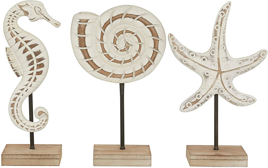 Small en Sea Sculptures Set 3 8 X 4 13 White