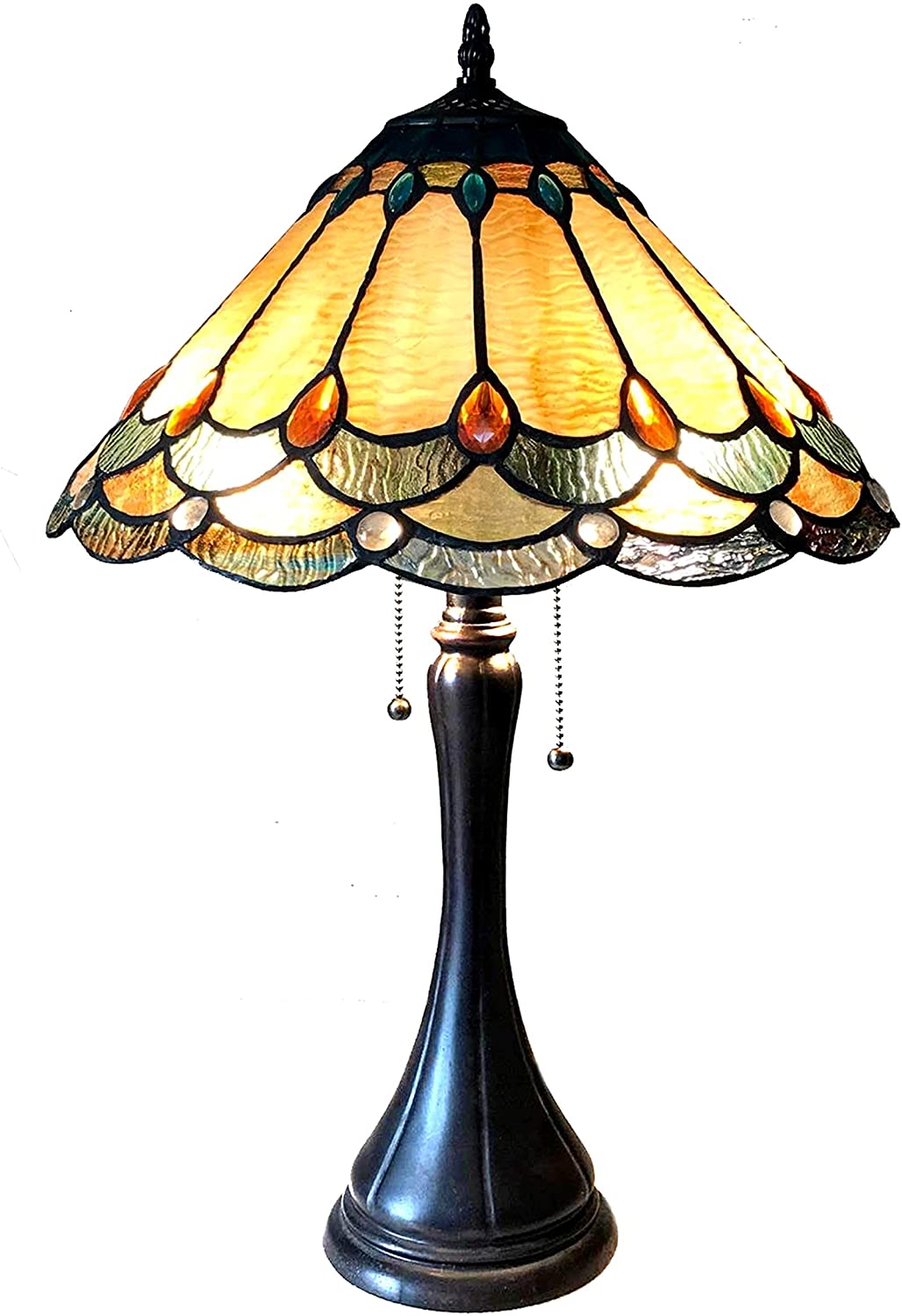 Tiffany 2 Light Antique Dark Bronze Table Lamp Color Dimmable - Diamond Home USA