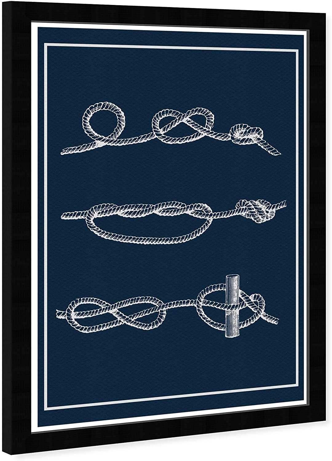 Knots B' al Coastal Wall Art Framed Sports Black White Industrial Rectangle - Diamond Home USA