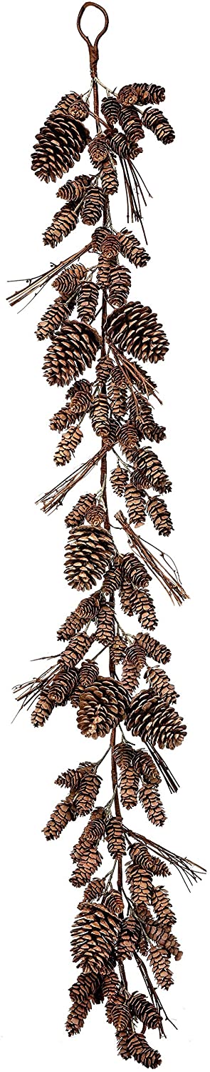 48" Plastic Natural Look Cone Twig Garland Un lit - Diamond Home USA