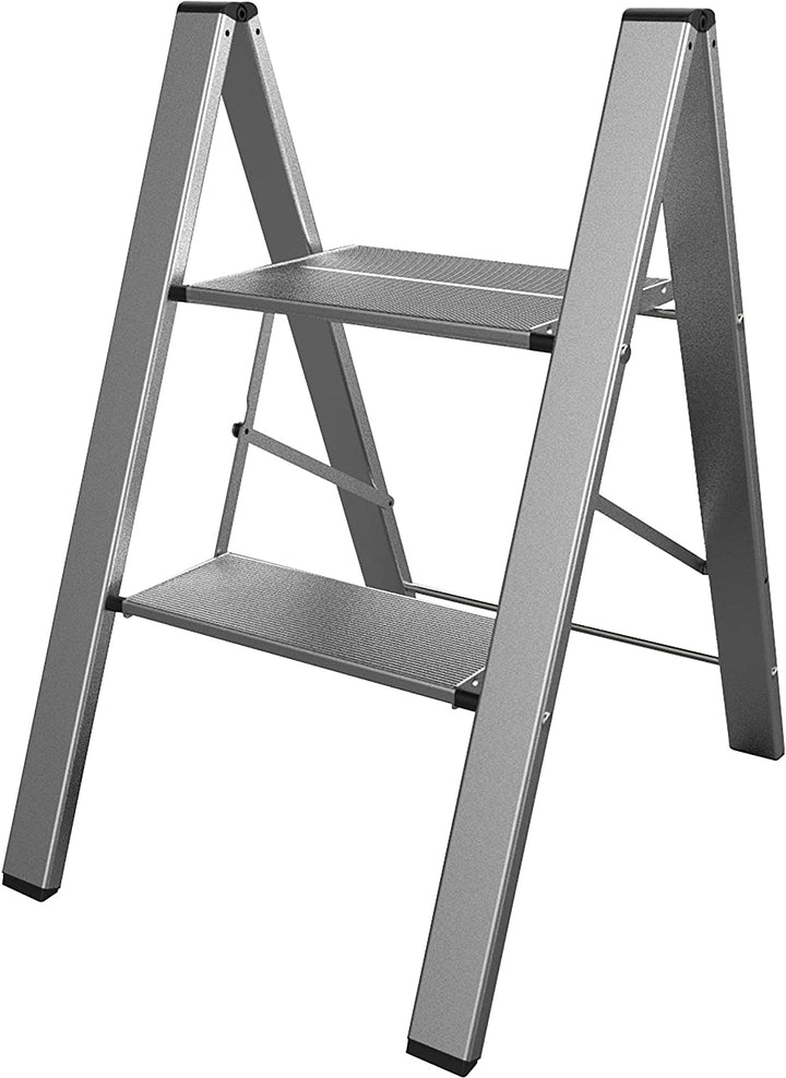 Ultra Slim Aluminum Two Step Folding Utility Ladder
