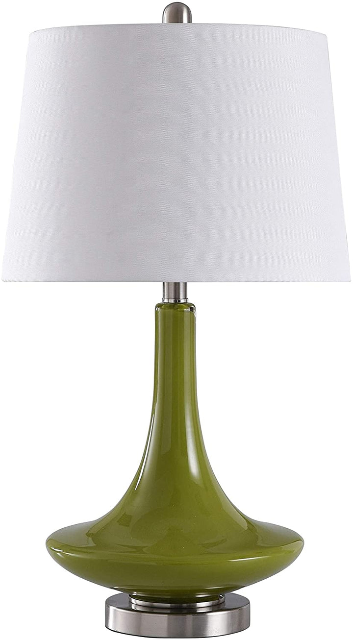 Green Table Lamp White Hardback Fabric Shade Modern Contemporary - Diamond Home USA