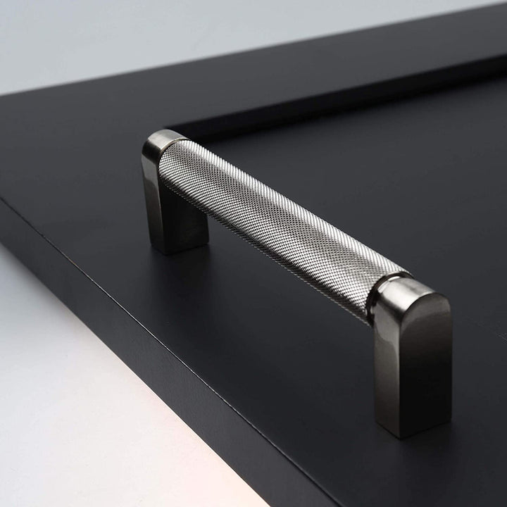 5 Pack 5 inch Center Solid Bar Pull Satin Nickel Modern Contemporary Metal Finish