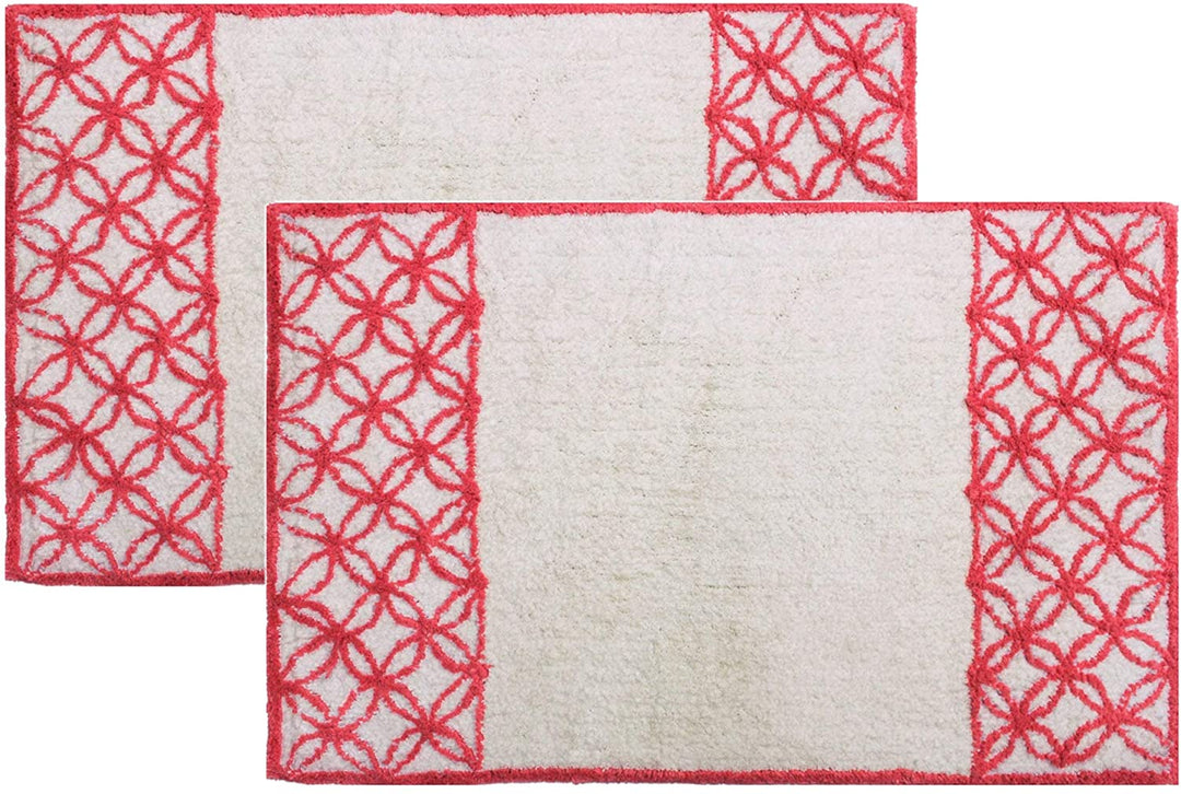 Romance Cotton 21 X 34 Bath Rug (t 2) Orange Motif Size