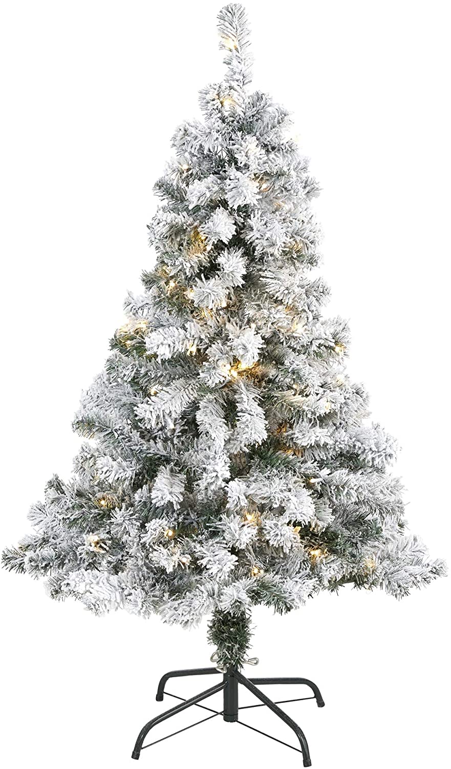 4' Flocked Rock Springs Spruce Christmas Tree Clear Led