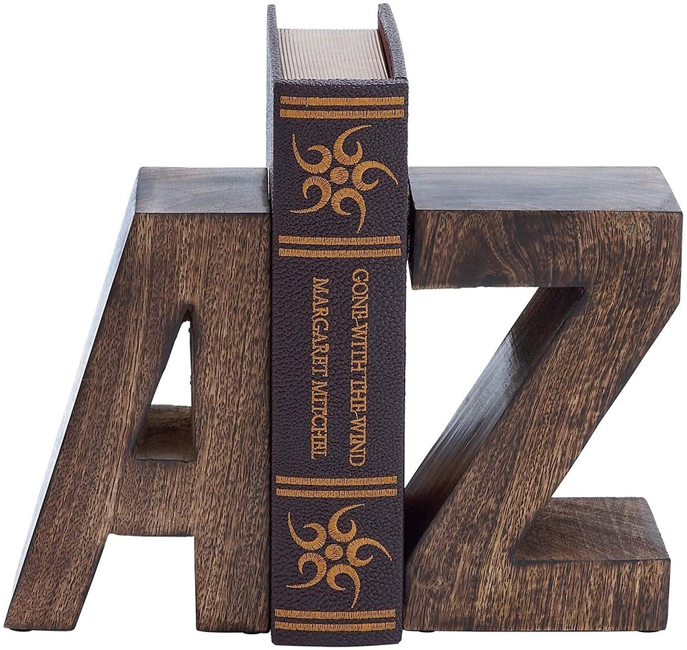 MISC Z' Wide Book End Pair Brown Industrial Wood