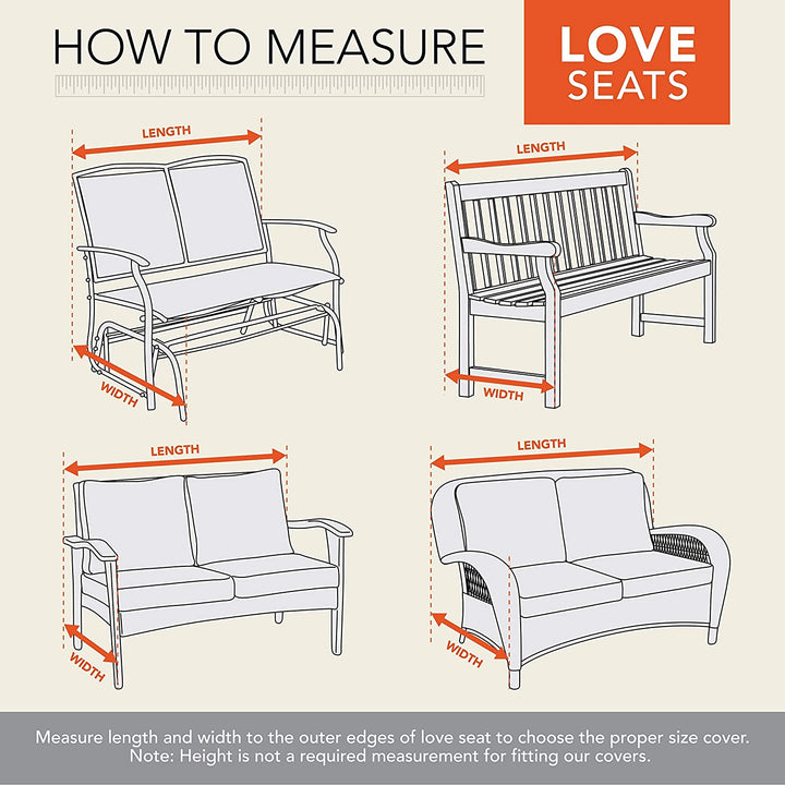 Outdoor Patio Loveseat Cover 57 5" W X 38" D H Beige