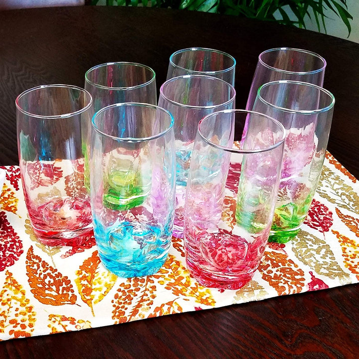 8pc Glass Tumbler Set Clear - Diamond Home USA