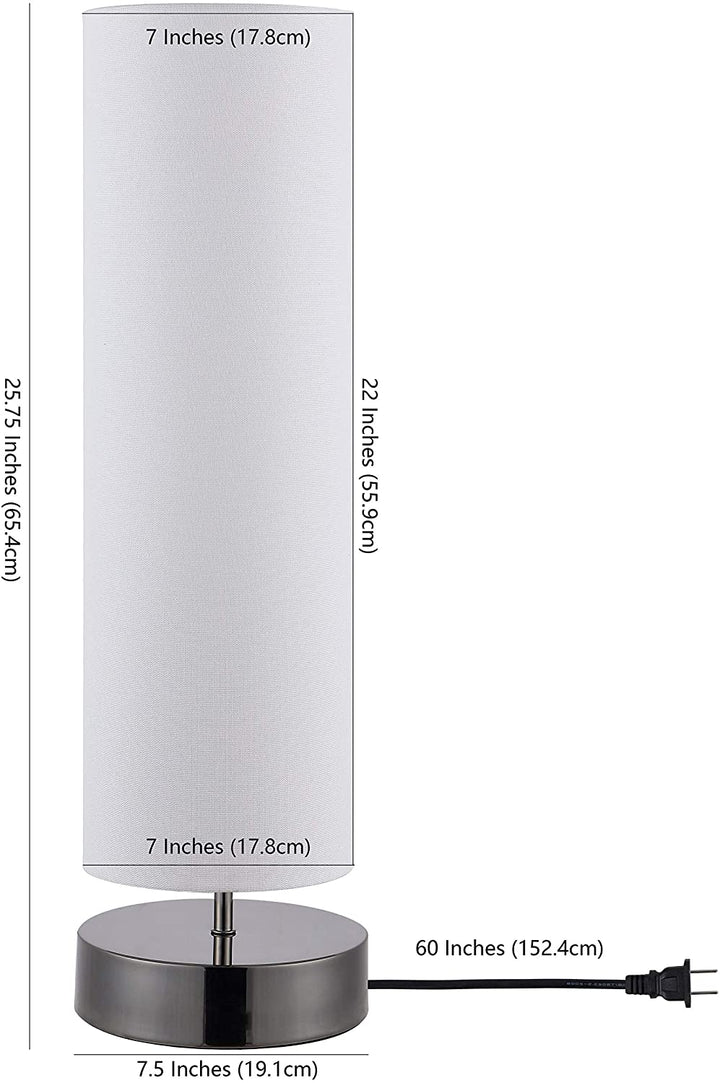 Lighting Wick White 26 inch Led Table Lamp 7 5" W X L 25 75" H Modern Contemporary Chrome Bulbs Included - Diamond Home USA