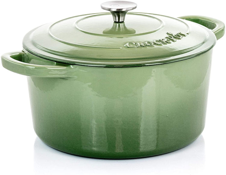 2pc 7qt Cast Iron Dutch Oven Pistachio