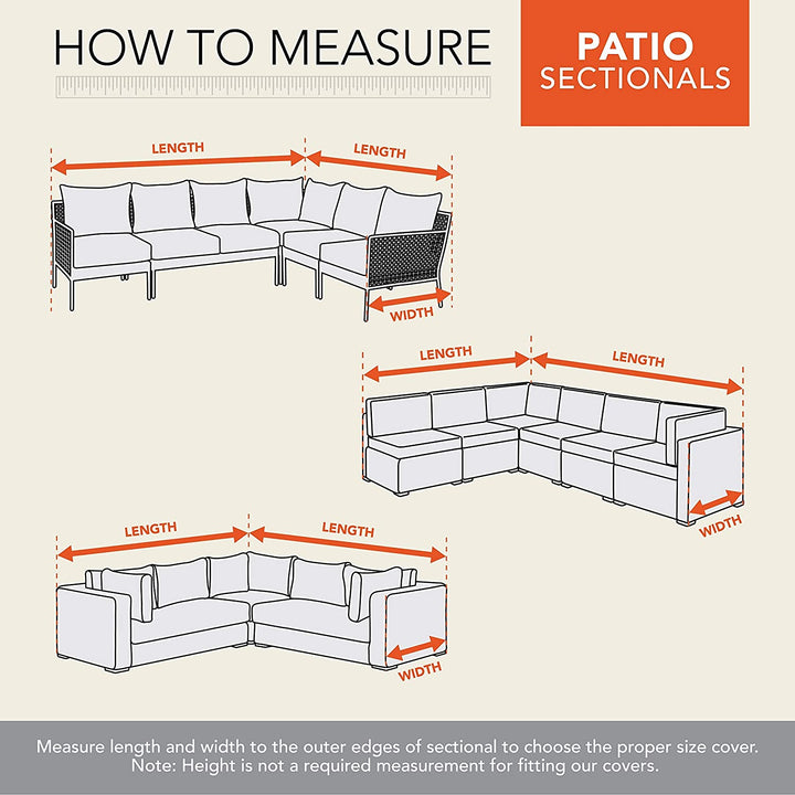 Patio Sectional L Cover X 83" 31" H 32" D Beige Polyester