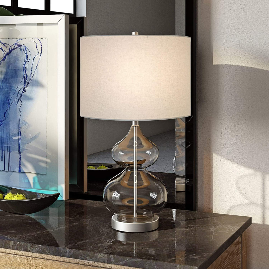 Glass Double Table Lamp Clear Farmhouse