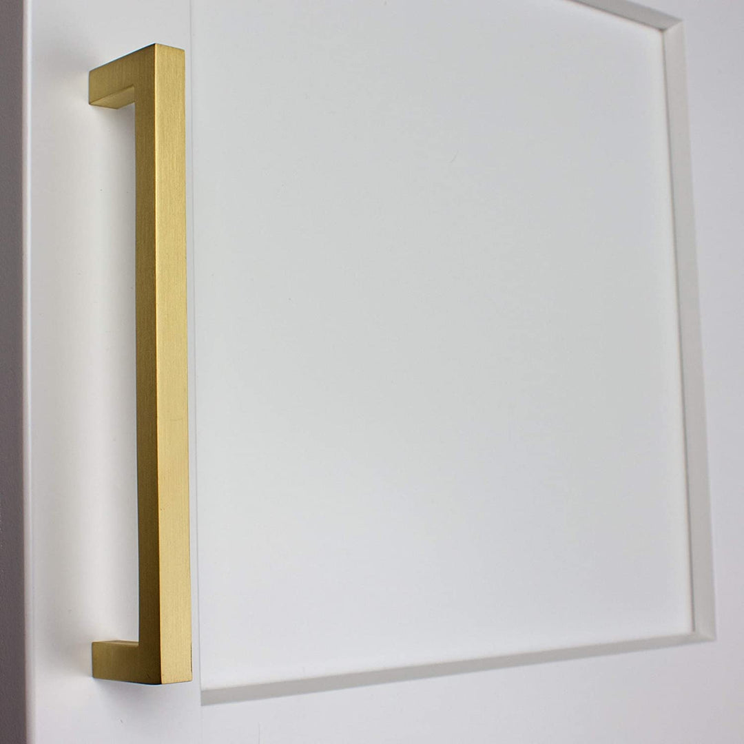 6 25 inch Cc Satin Nickel Solid Square Cabinet Bar Pull Handle (Pack 10) Modern Contemporary Zinc Gold Finish