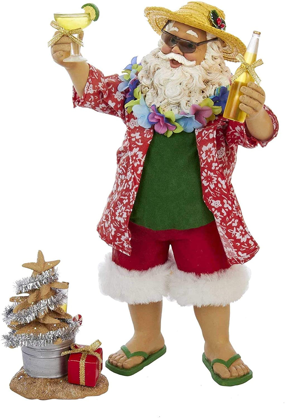 10 inch ' Beach Santa Set 2 Pieces Color Polyester - Diamond Home USA