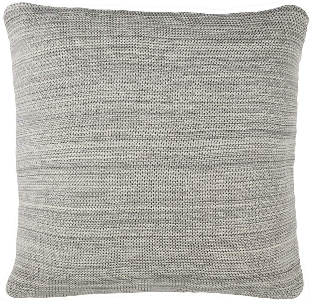 Knit Cotton Grey 20 inch Decorative Pillow Textured Casual Farmhouse Modern Contemporary Removable Cover - Diamond Home USA