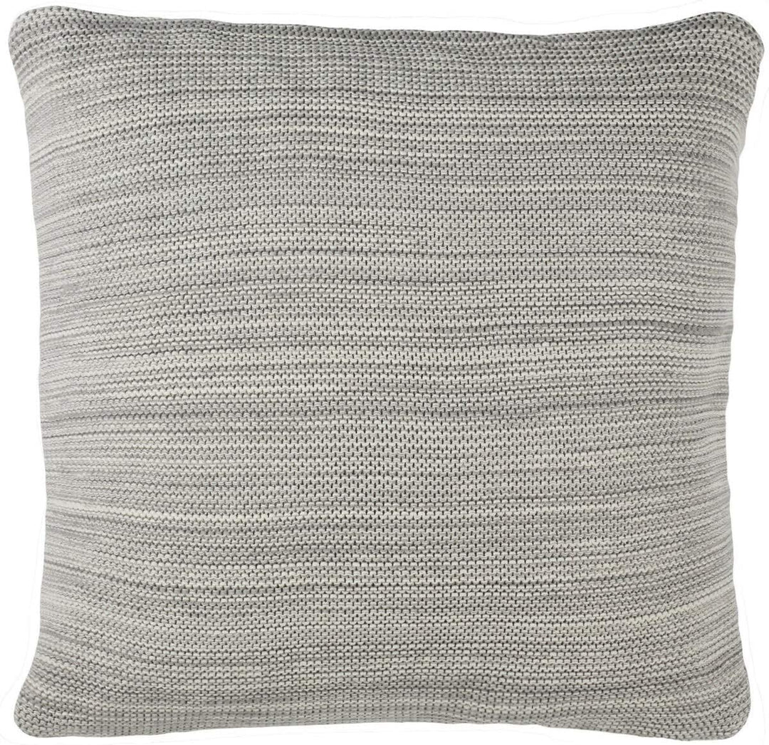 Knit Cotton Grey 20 inch Decorative Pillow Textured Casual Farmhouse Modern Contemporary Removable Cover - Diamond Home USA